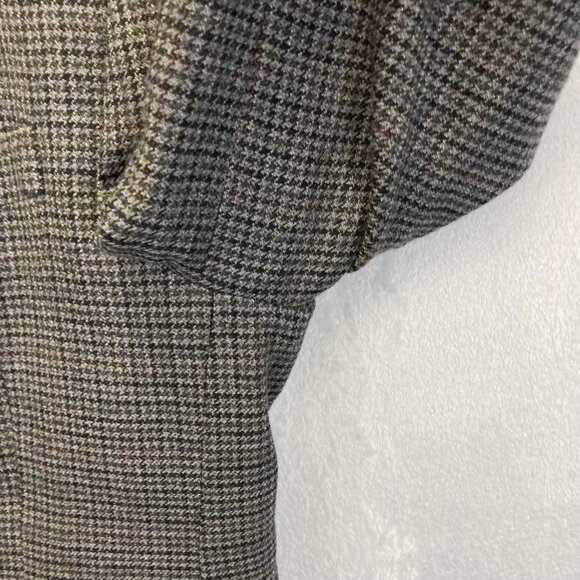 Chaps 100% Lambswool Blazer Jacket Mens 42R Gray Houndstooth Sport Coat Formal - Picture 8 of 16